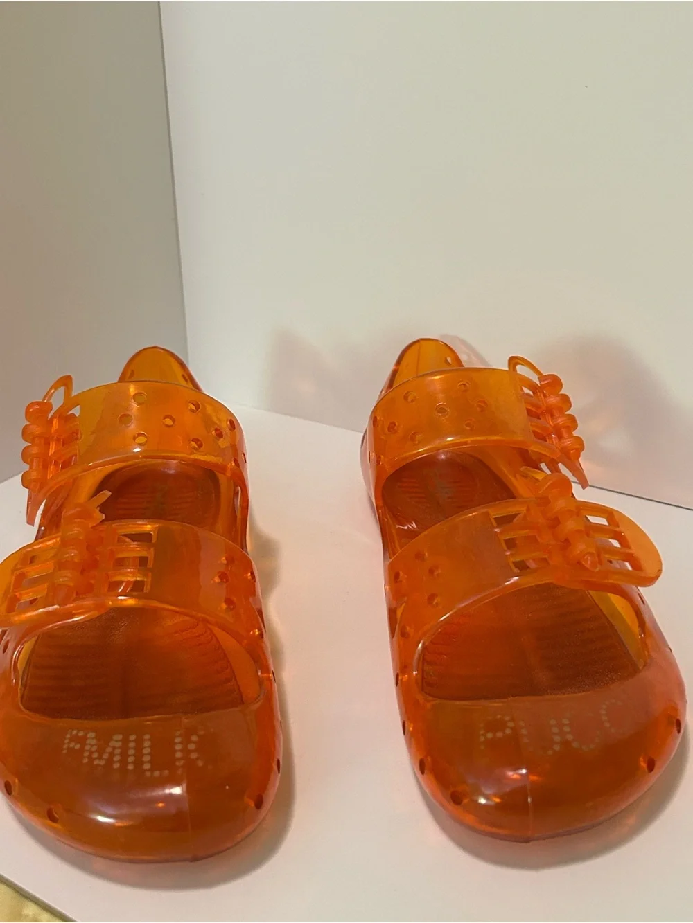 Emilio Pucci Transparent Orange Jelly Sandals - Picture 1 of 3